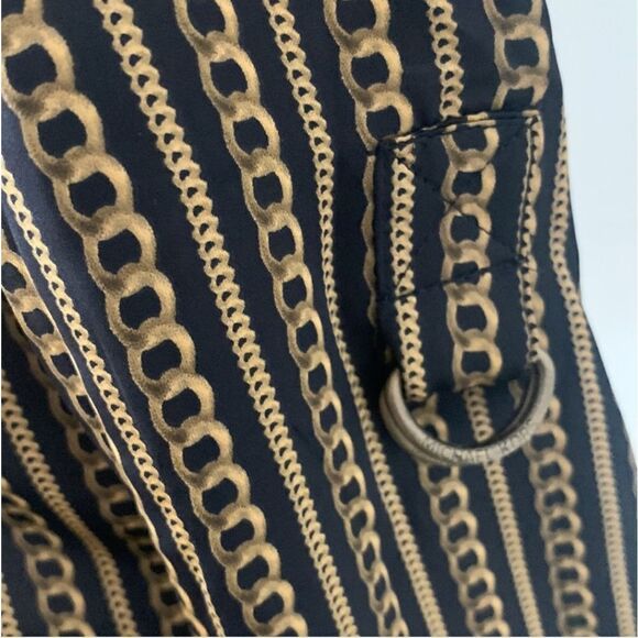 💕5/$18 Michael Kors Gold Chain Link Blouse w/ roll up sleeves Sz P/S. - Picture 4 of 4